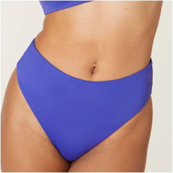 Andie Swim Bottoms Bikini The 90s High Waisted Lapis Purple Beach Vacation Solid - Picture 1 of 12